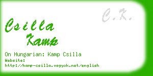 csilla kamp business card